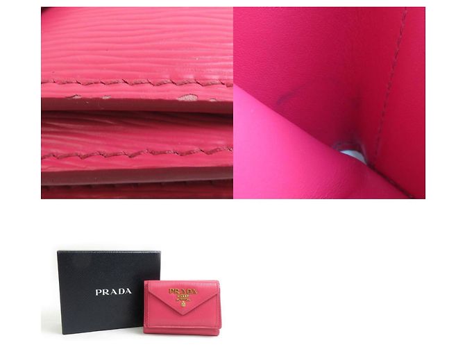 Prada Pink Leder Dreifach-Brieftasche - Ansicht 5
