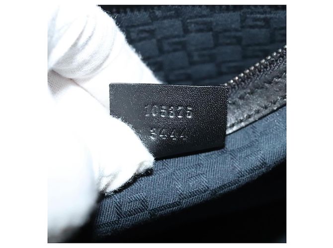 Borsa a spalla GUCCI in pelle nera argento 105375 Auth bs26842 Nero - vista 12