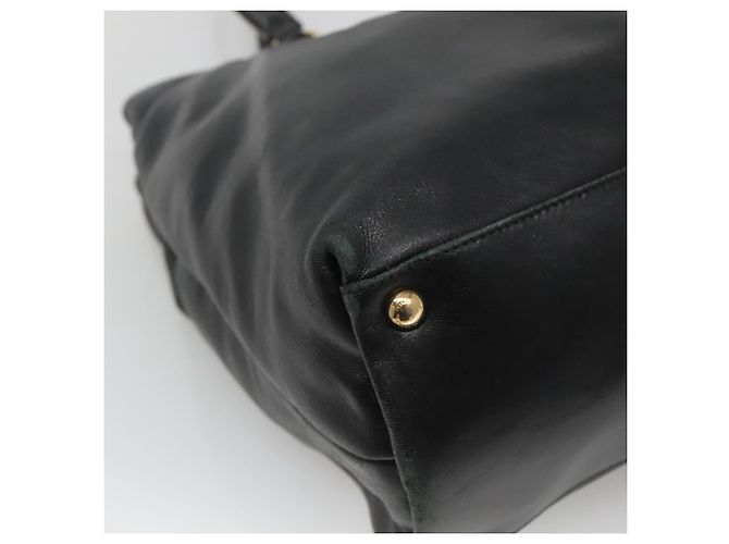 Bolso Tote Vera de cuero negro y dorado de Salvatore Ferragamo Auth bs26608 - vista 14