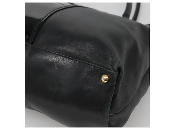 Bolso Tote Vera de cuero negro y dorado de Salvatore Ferragamo Auth bs26608 - vista 15