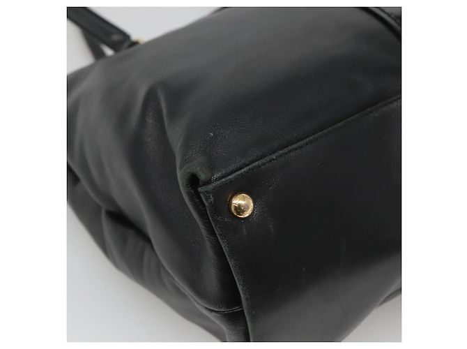 Bolso Tote Vera de cuero negro y dorado de Salvatore Ferragamo Auth bs26608 - vista 16