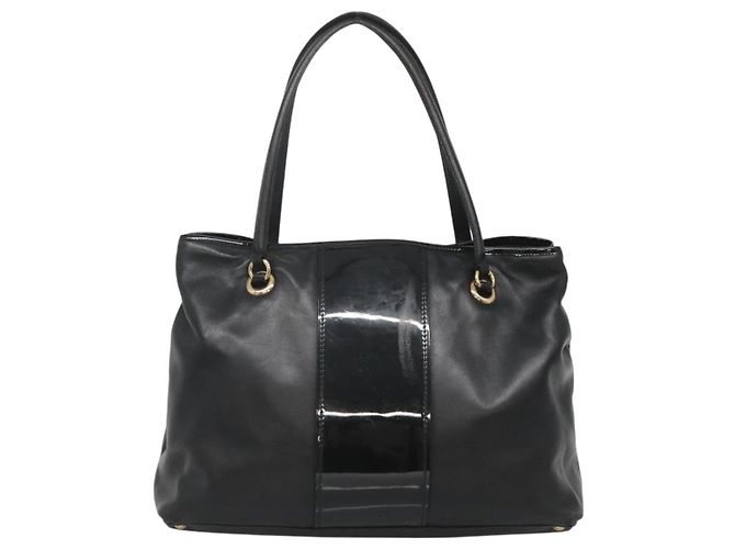 Bolso Tote Vera de cuero negro y dorado de Salvatore Ferragamo Auth bs26608 - vista 2