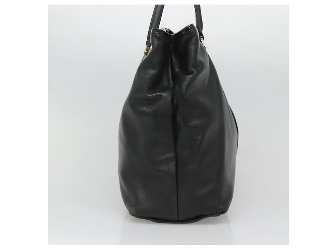 Bolso Tote Vera de cuero negro y dorado de Salvatore Ferragamo Auth bs26608 - vista 3
