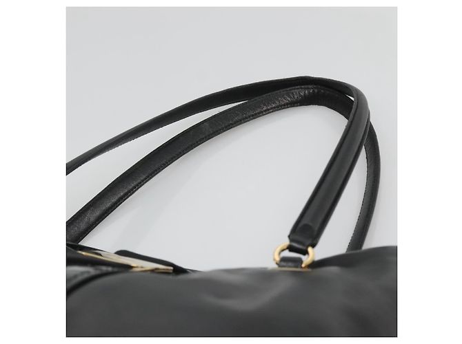 Bolso Tote Vera de cuero negro y dorado de Salvatore Ferragamo Auth bs26608 - vista 8