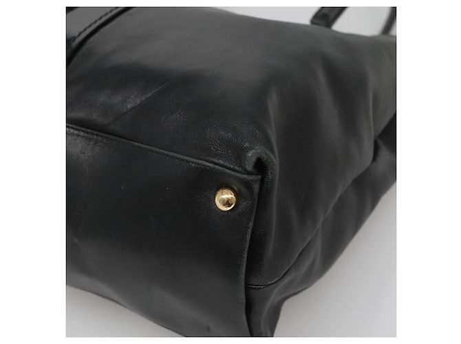 Bolso Tote Vera de cuero negro y dorado de Salvatore Ferragamo Auth bs26608 - vista 9