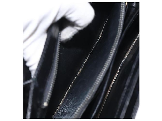 Borsa a mano GUCCI in pelle nera e oro Auth ep9297 Nero D'oro - vista 12