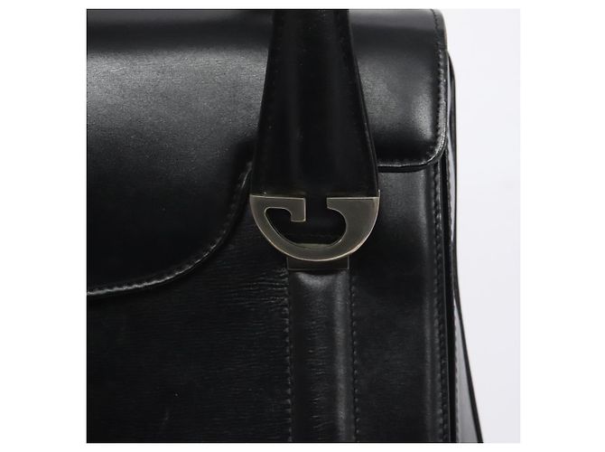 Borsa a mano GUCCI in pelle nera e oro Auth ep9297 Nero D'oro - vista 18