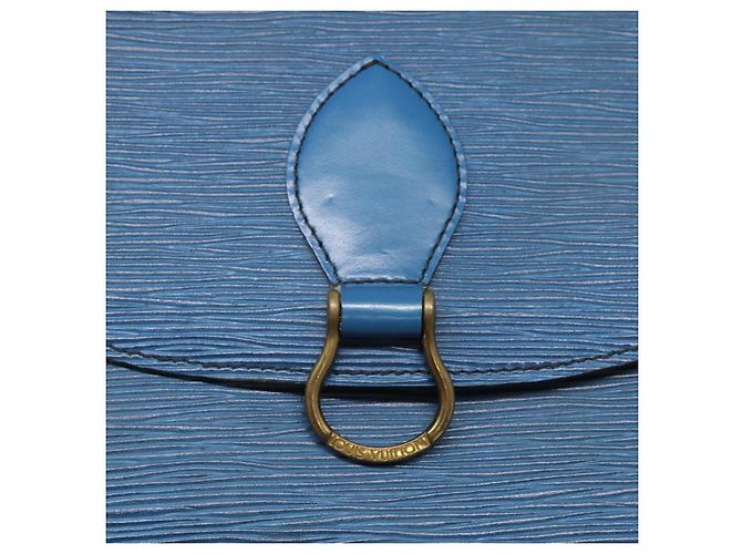 LOUIS VUITTON Epi Saint Cloud GM Borsa a Spalla Blu Toledo M52195 LV Auth 127467 - vista 18