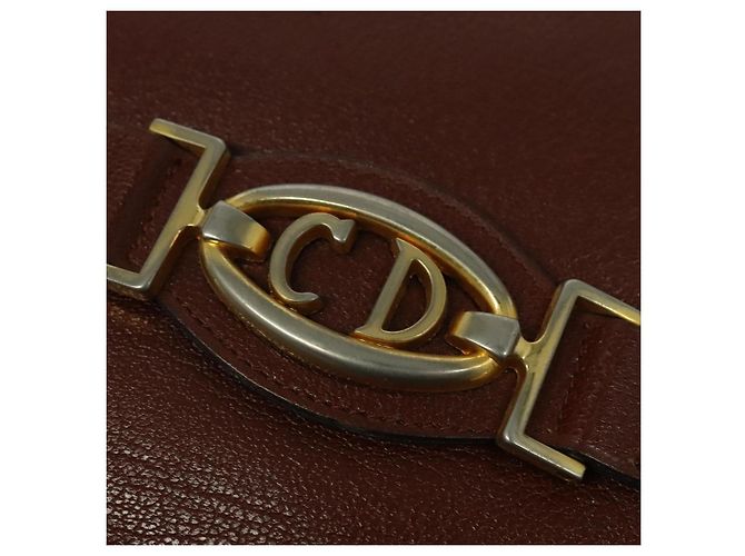 Borsa a Spalla Christian Dior in Pelle Marrone Oro Auth 125686 D'oro - vista 10
