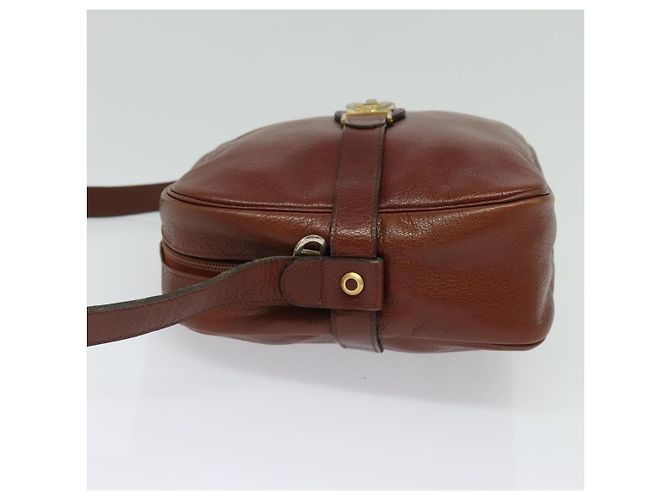 Borsa a Spalla Christian Dior in Pelle Marrone Oro Auth 125686 D'oro - vista 3