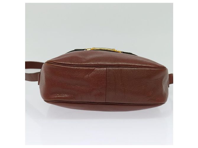 Borsa a Spalla Christian Dior in Pelle Marrone Oro Auth 125686 D'oro - vista 5