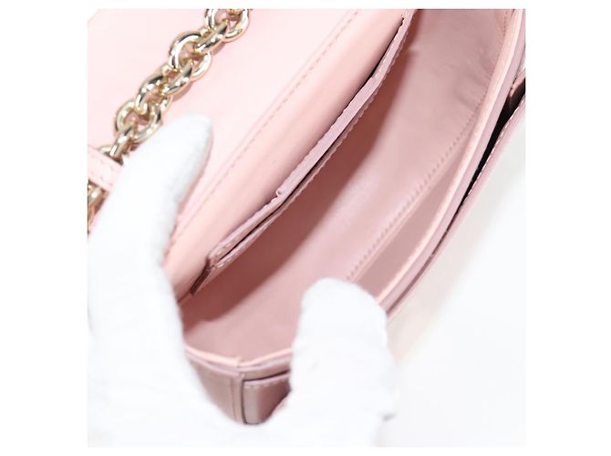 Borsa a Spalla Gancini in Pelle Rosa Dorato Salvatore Ferragamo Auth 127475M - vista 10