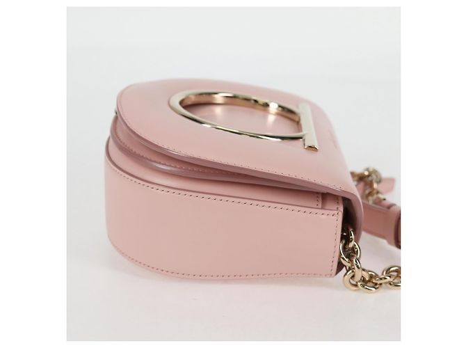 Borsa a Spalla Gancini in Pelle Rosa Dorato Salvatore Ferragamo Auth 127475M - vista 4