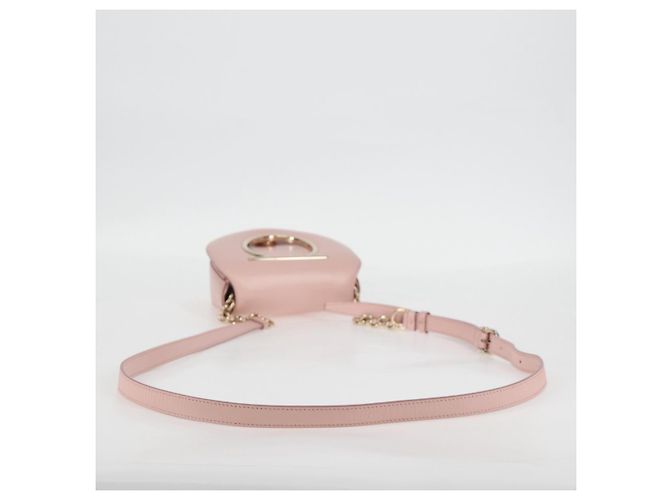 Borsa a Spalla Gancini in Pelle Rosa Dorato Salvatore Ferragamo Auth 127475M - vista 7