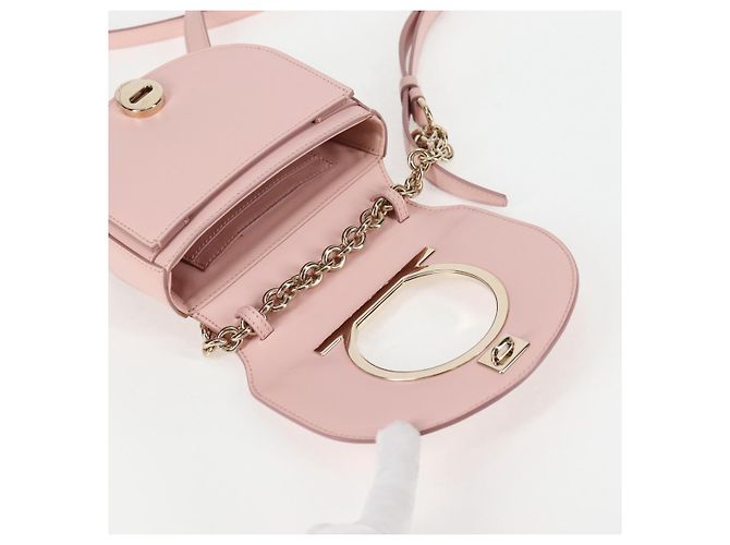 Borsa a Spalla Gancini in Pelle Rosa Dorato Salvatore Ferragamo Auth 127475M - vista 9