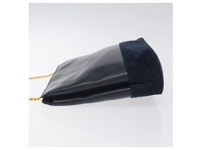 Borsa a spalla a catena Salvatore Ferragamo in pelle blu navy e oro Auth 125711 D'oro - vista 4