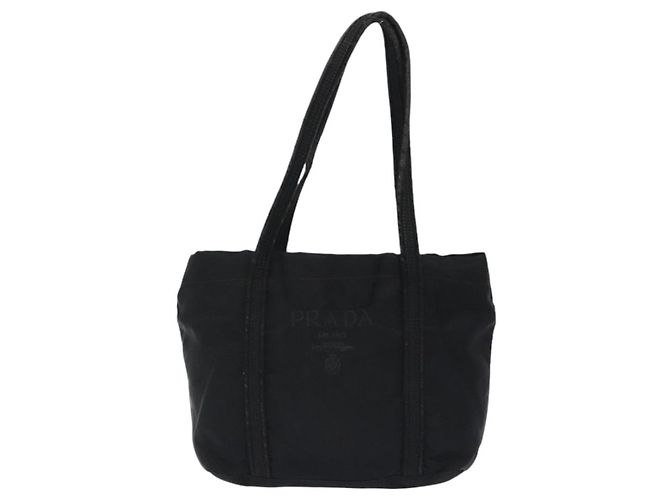PRADA Mini Borsa Tote Nylon Nero Argento Auth bs26580 - vista 13