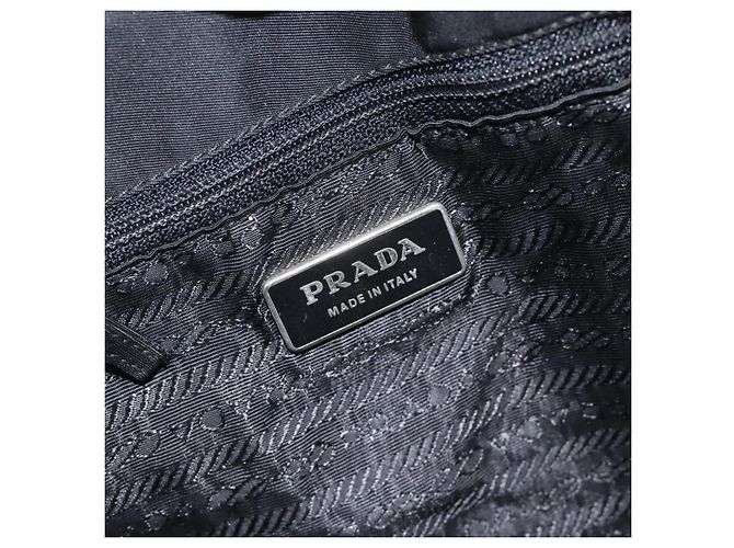 PRADA Mini Borsa Tote Nylon Nero Argento Auth bs26580 - vista 18