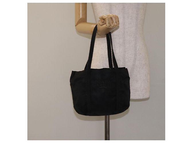PRADA Mini Borsa Tote Nylon Nero Argento Auth bs26580 - vista 23
