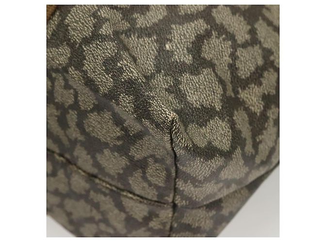 Borsa Boston SAINT LAURENT in tela PVC grigia Auth 121131 Marrone - vista 14