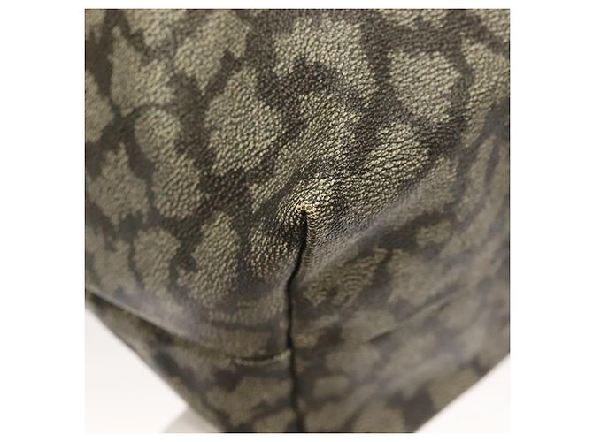 Borsa Boston SAINT LAURENT in tela PVC grigia Auth 121131 Marrone - vista 15