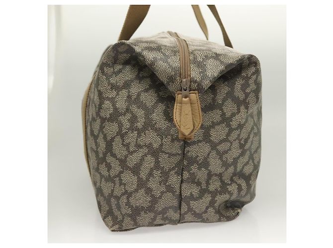 Borsa Boston SAINT LAURENT in tela PVC grigia Auth 121131 Marrone - vista 4