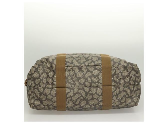 Borsa Boston SAINT LAURENT in tela PVC grigia Auth 121131 Marrone - vista 5