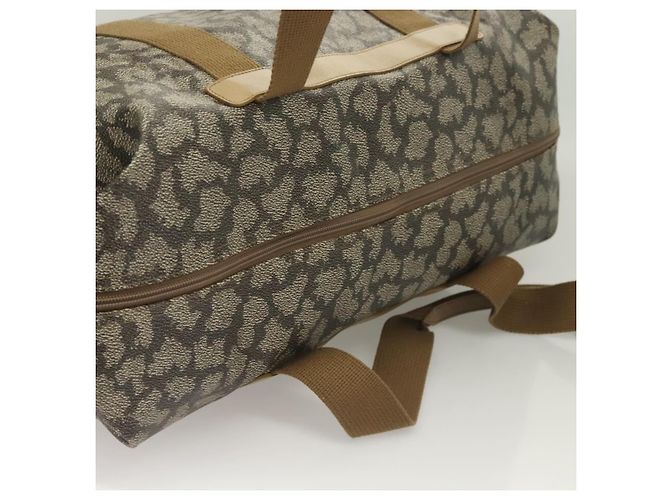 Borsa Boston SAINT LAURENT in tela PVC grigia Auth 121131 Marrone - vista 6