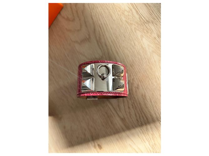 Bracciale Hermès Médor Collare per Cane Alligatore Rosa - vista 2