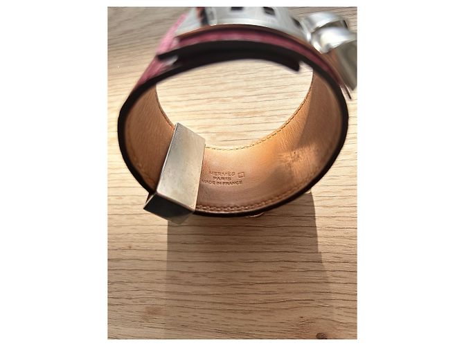 Bracciale Hermès Médor Collare per Cane Alligatore Rosa - vista 6