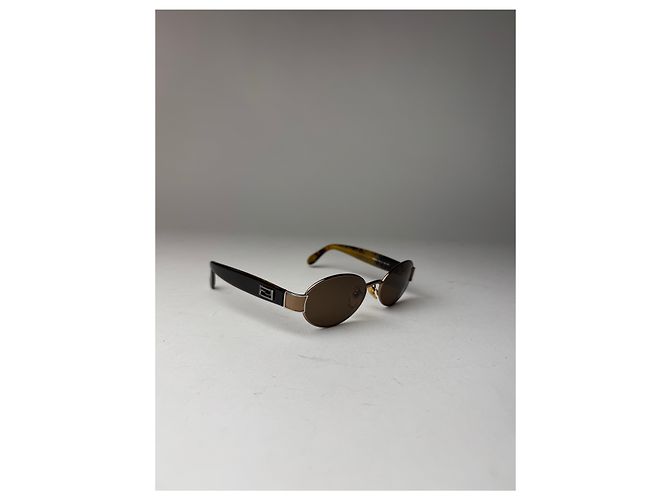 Occhiali da sole vintage Fendi nero oro - vista 4