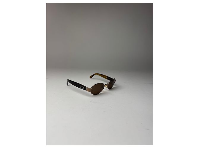 Occhiali da sole vintage Fendi nero oro - vista 9