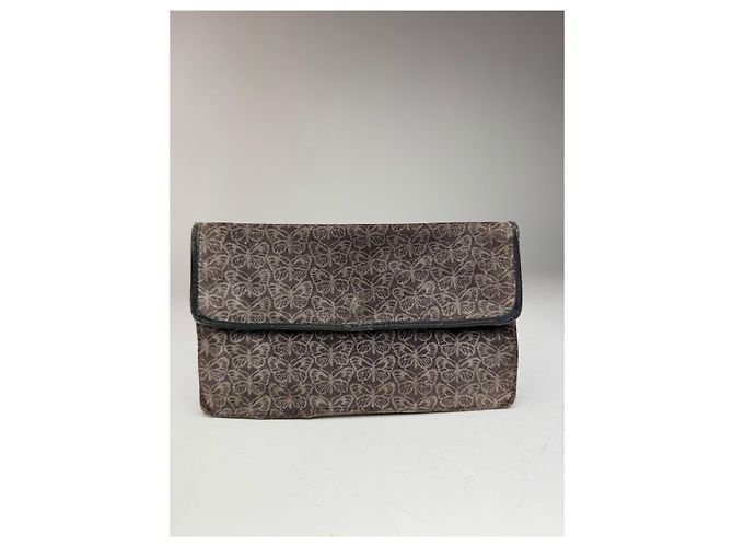 Clutch in lana monogramma vintage Bottega Veneta farfalla Grigio - vista 11