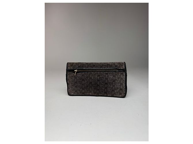 Clutch in lana monogramma vintage Bottega Veneta farfalla Grigio - vista 12