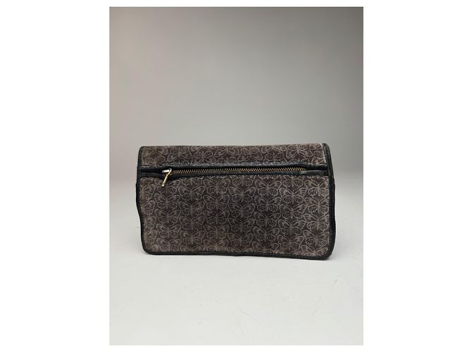 Clutch in lana monogramma vintage Bottega Veneta farfalla Grigio - vista 2