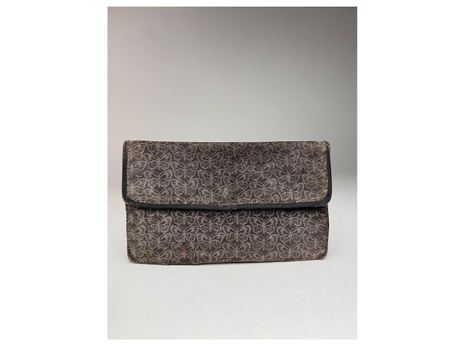 Clutch in lana monogramma vintage Bottega Veneta farfalla Grigio - vista 3