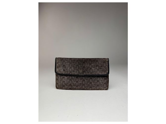 Clutch in lana monogramma vintage Bottega Veneta farfalla Grigio - vista 9