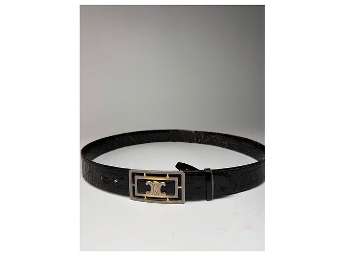 Céline Vintage Celine Paris Krokodilledergürtel braun - Ansicht 2