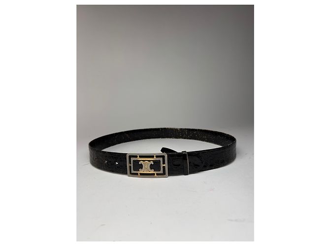 Céline Vintage Celine Paris Krokodilledergürtel braun - Ansicht 8