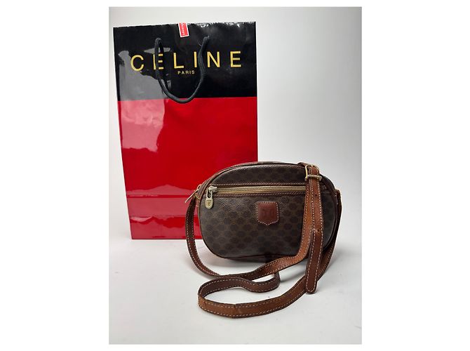 Céline Vintage Celine Triomphe Monogramm Ledertasche braun - Ansicht 2