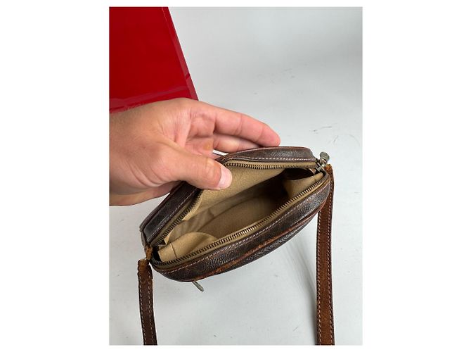 Céline Vintage Celine Triomphe Monogramm Ledertasche braun - Ansicht 4