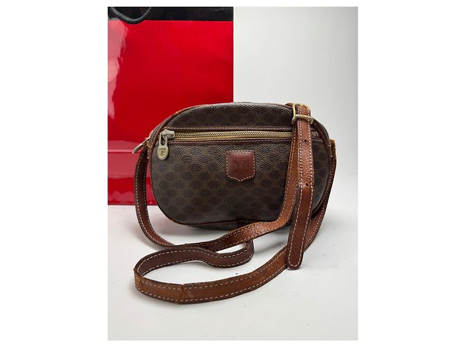 Céline Vintage Celine Triomphe Monogramm Ledertasche braun - Ansicht 5