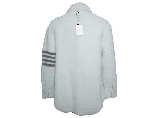 Chaqueta de shearling con rayas de 4 barras de Thom Browne Blanco - vista 2