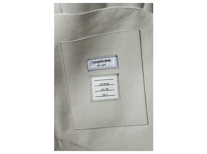Chaqueta de shearling con rayas de 4 barras de Thom Browne Blanco - vista 6