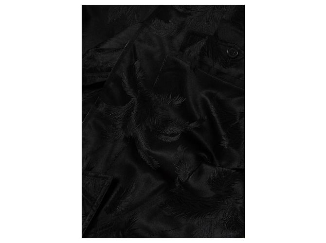 Saint Laurent, bomber de satén negro con estampado de palmera - vista 9