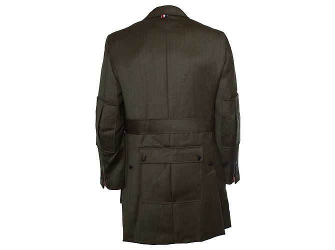 Thom Browne, grüner Trenchcoat - Ansicht 2