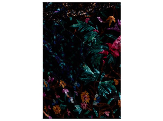 Pierre Louis Mascia, bata de baño de terciopelo con estampado floral - vista 5