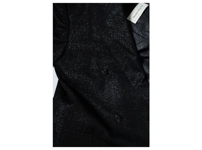 Alexander McQueen, Schwarzer doppelt geknöpfter Glitzer-Blazer - Ansicht 8