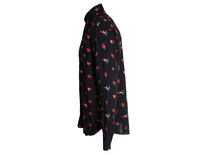 Saint Laurent, No smoking lip print shirt 2017 Black - view 3