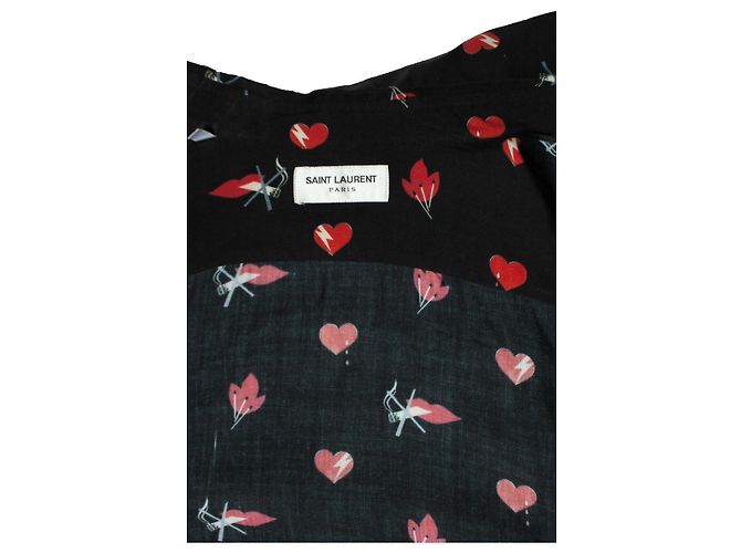 Saint Laurent, No smoking lip print shirt 2017 Black - view 6